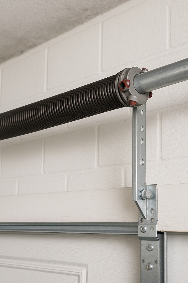 Technician replacing broken garage door springJust Garage Door Repair